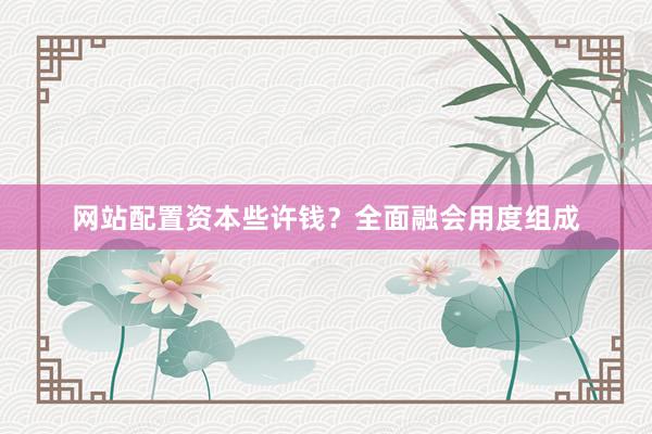网站配置资本些许钱？全面融会用度组成