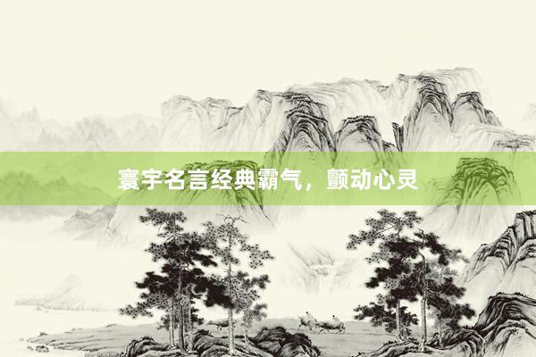 寰宇名言经典霸气，颤动心灵